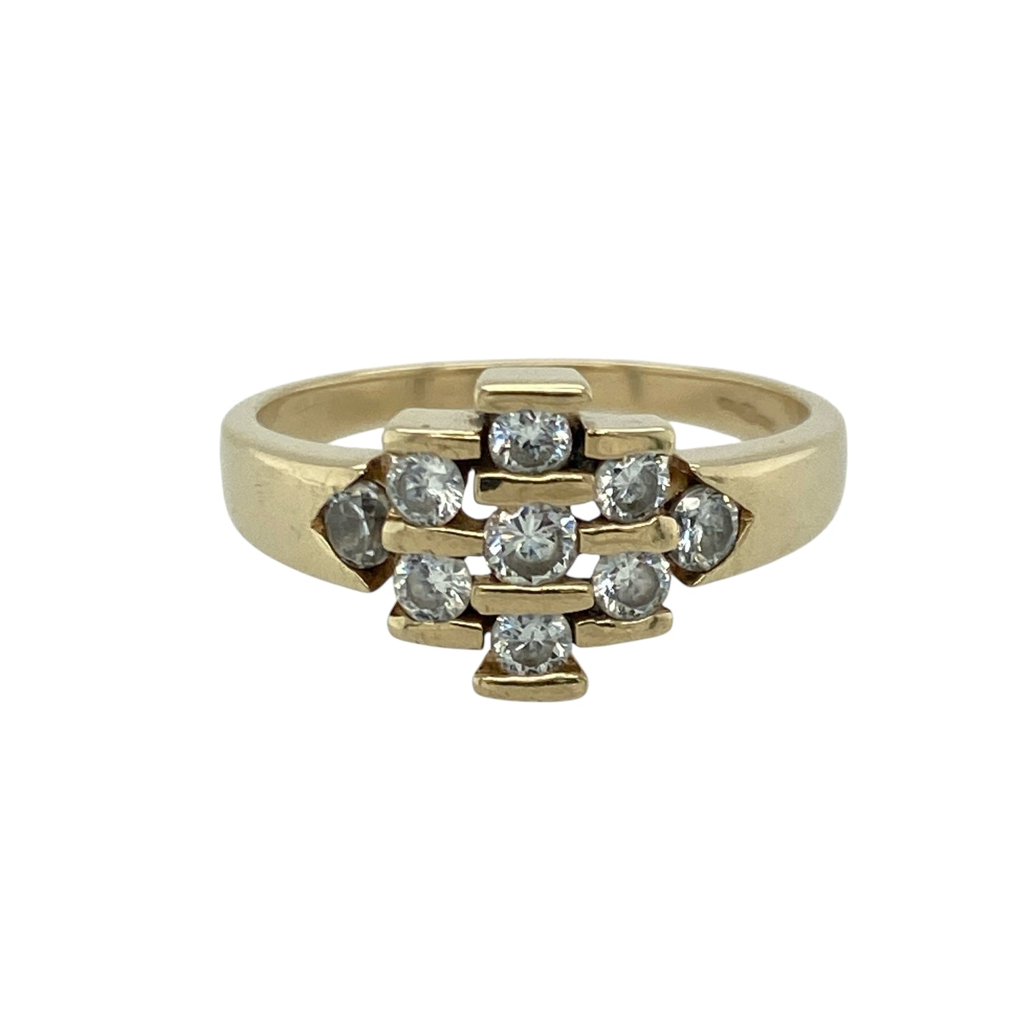 9ct Gold & Cubic Zirconia Set Cluster Ring