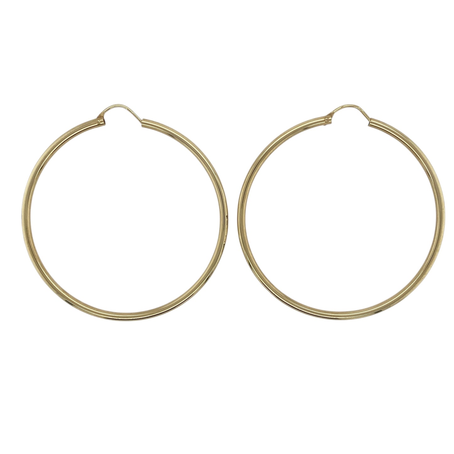 9ct Gold Plain Large Hoop Creole Earrings