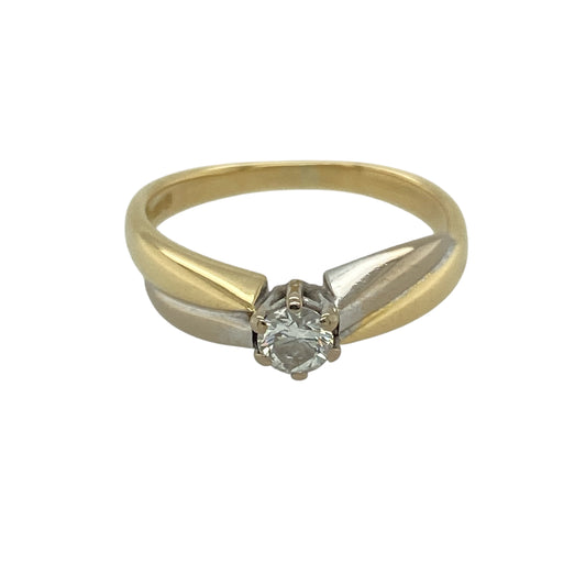 18ct Gold & Diamond Set Solitaire Ring