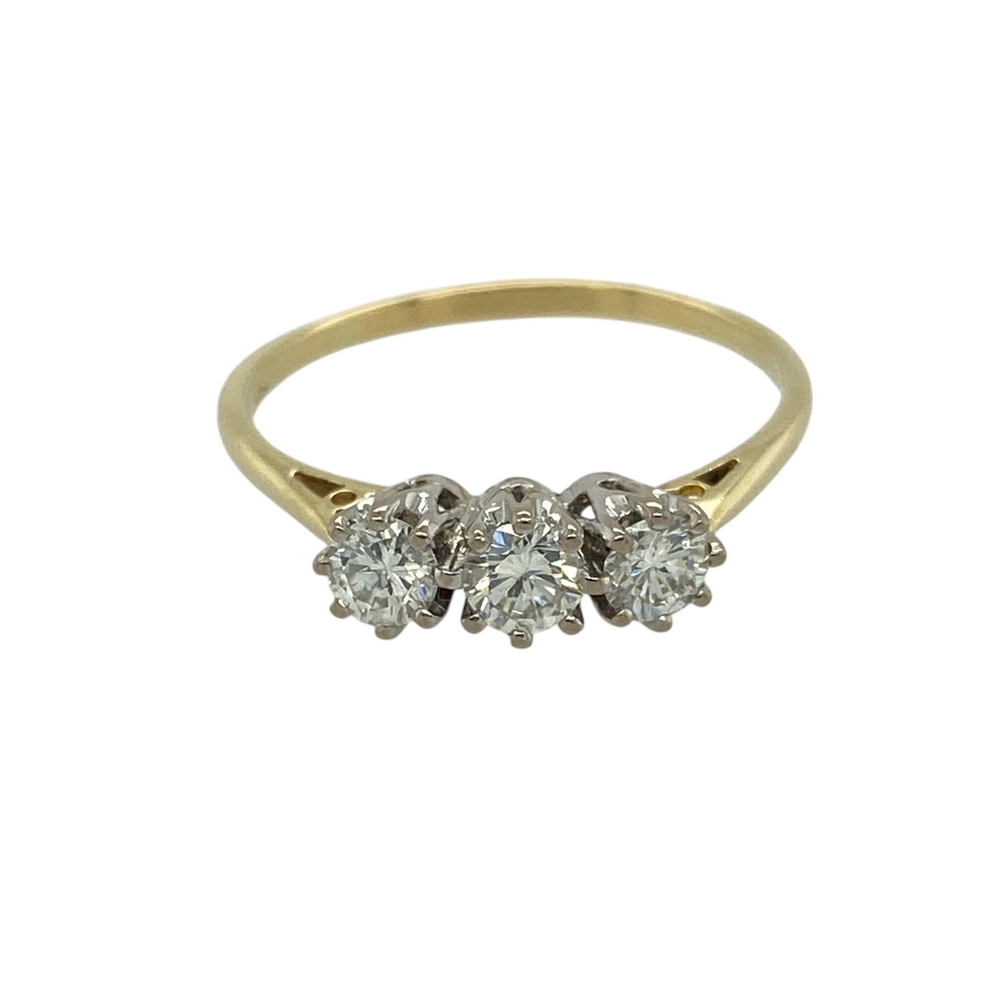 18ct Gold & Diamond Set Trilogy Ring