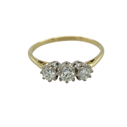 18ct Gold & Diamond Set Trilogy Ring