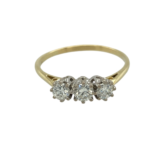18ct Gold & Diamond Set Trilogy Ring