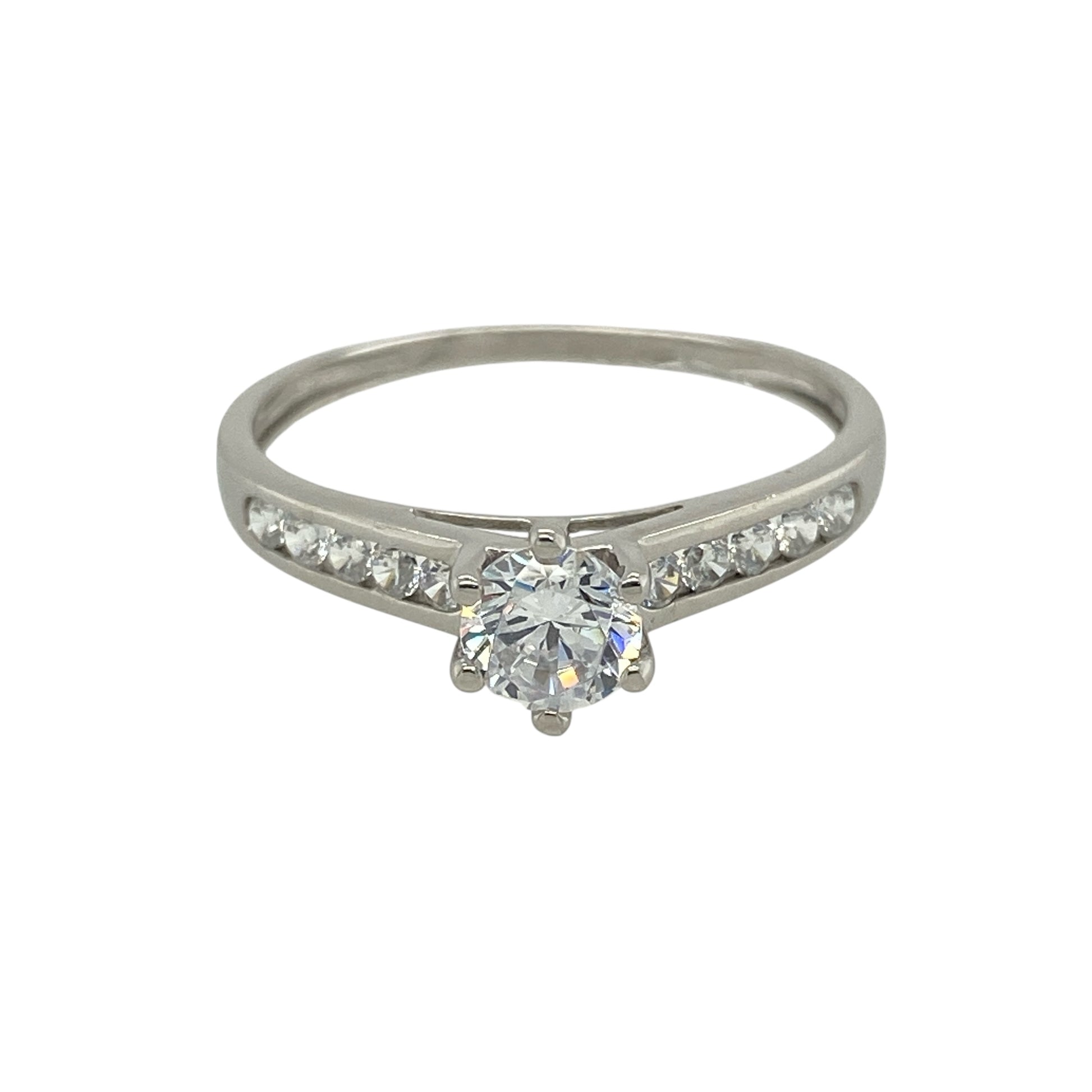 9ct White Gold & Cubic Zirconia Set Solitaire Ring