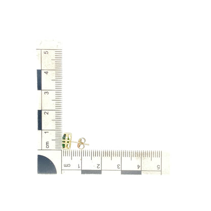 9ct Gold & Oval Green Stone Set Stud Earrings