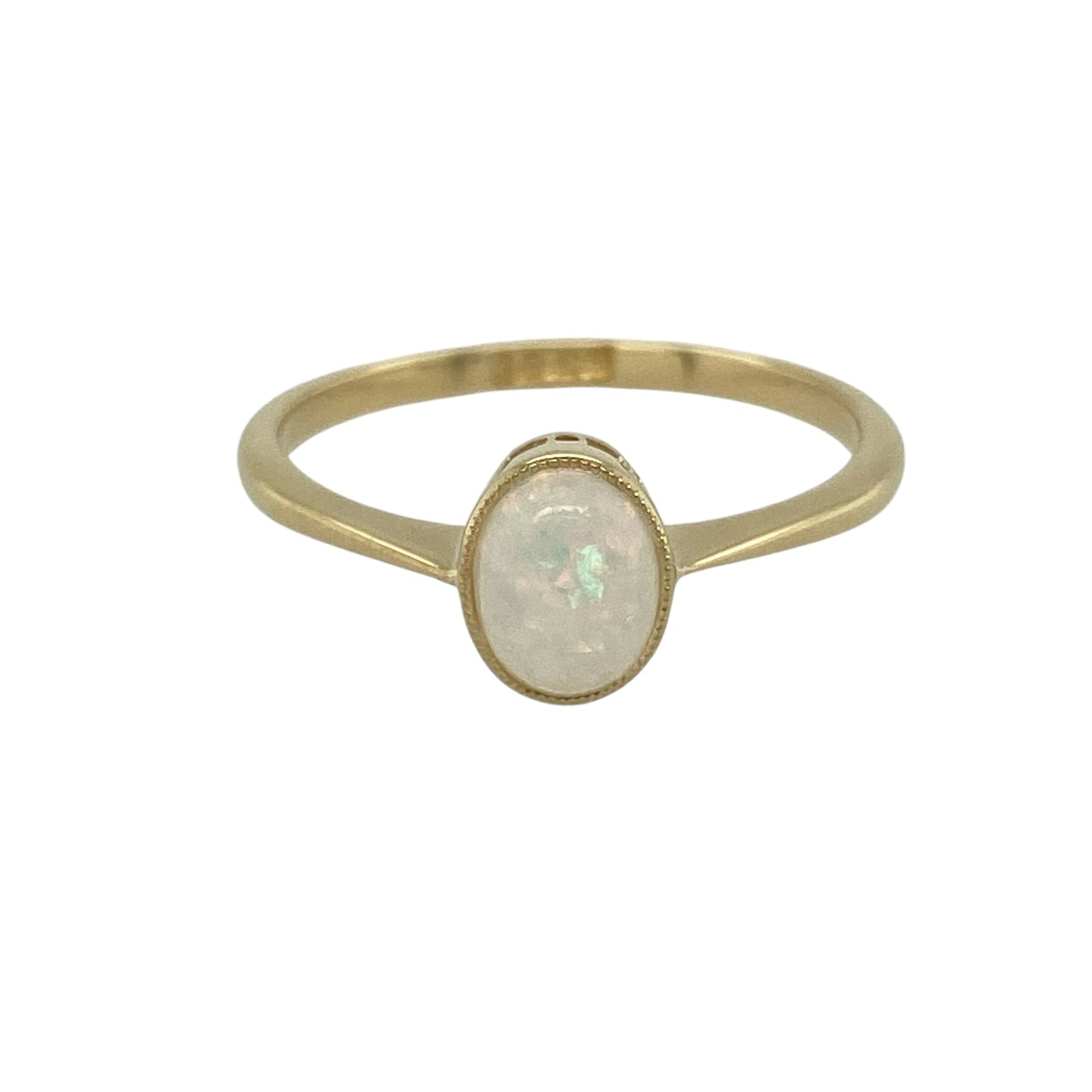 18ct Gold & Opalique Set Solitaire Ring