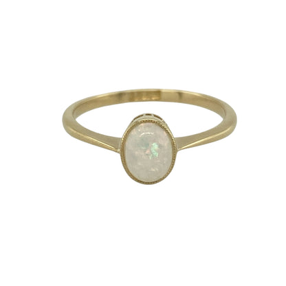18ct Gold & Opalique Set Solitaire Ring