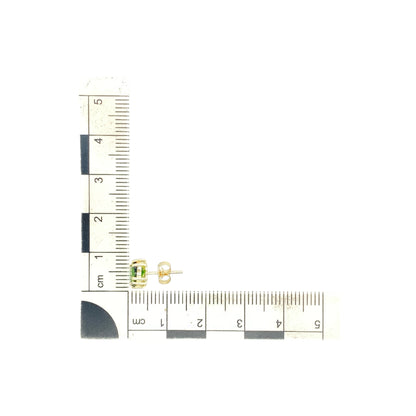 9ct Gold & Oval Green Stone Set Stud Earrings