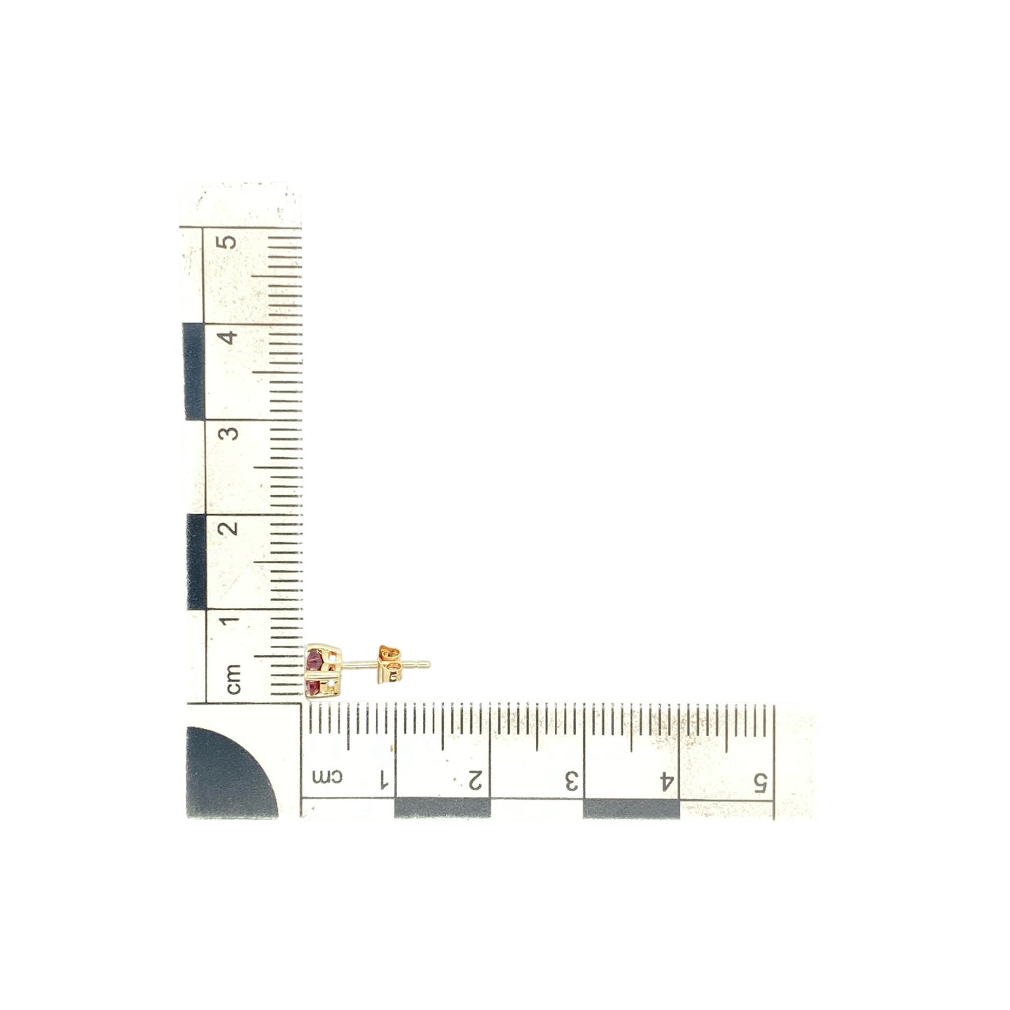 9ct Gold & Garnet Heart Stud Earrings