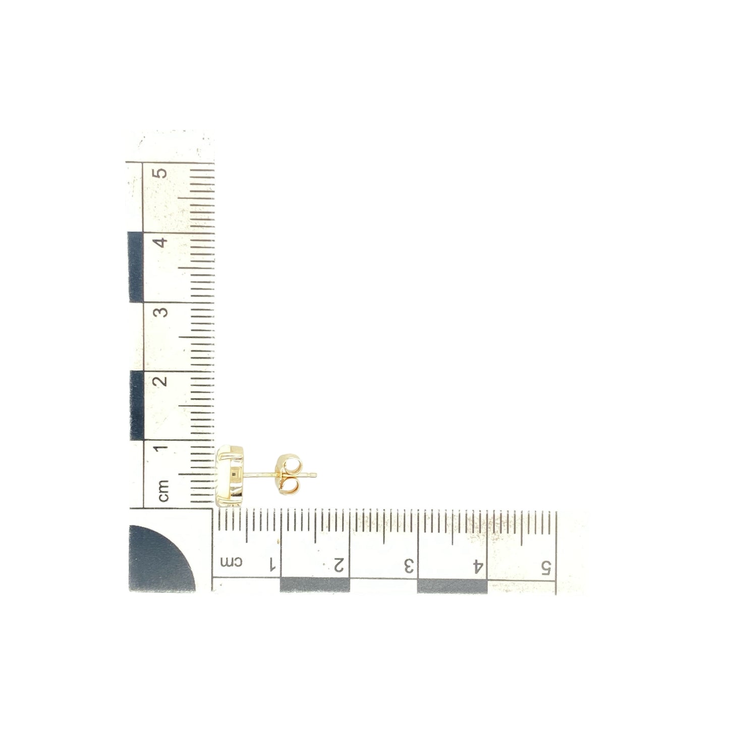 14ct Gold & Opalique Set Oval Stud Earrings