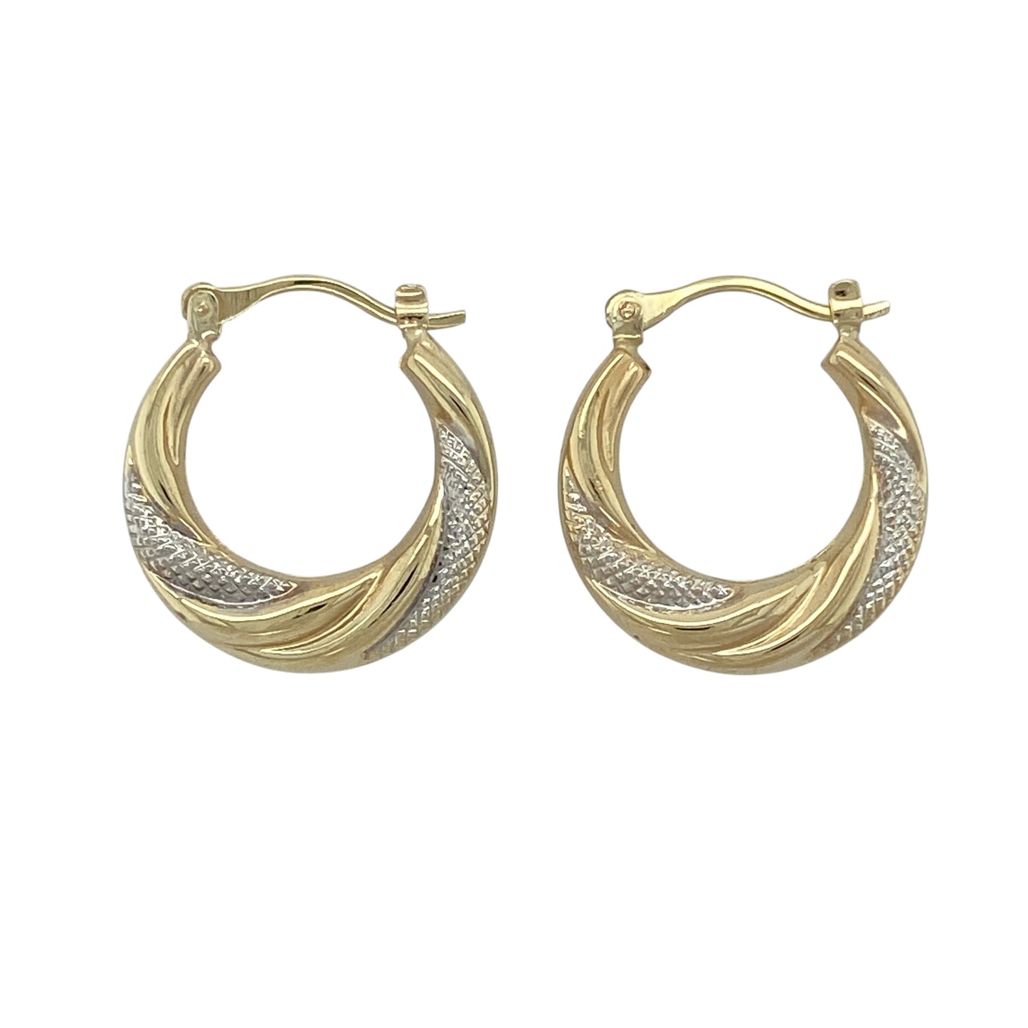 9ct Gold Twisted Hoop Creole Earrings