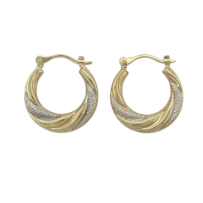 9ct Gold Twisted Hoop Creole Earrings