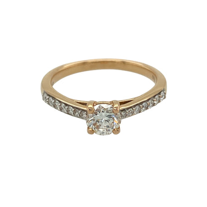 New 9ct Gold & Diamond Set Solitaire Ring
