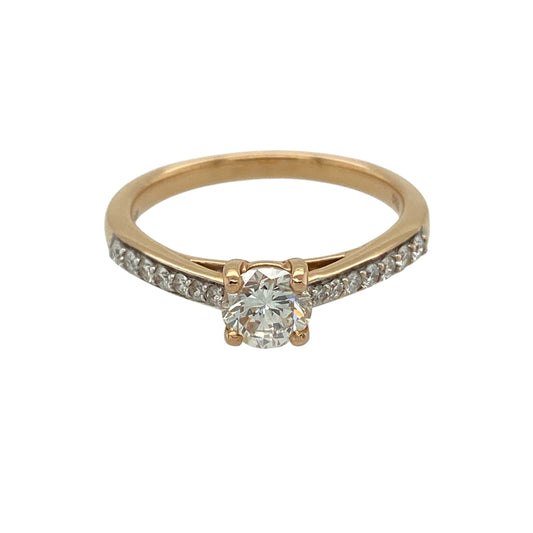 New 9ct Gold & Diamond Set Solitaire Ring