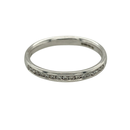 New 9ct White Gold & Diamond Set Band Ring