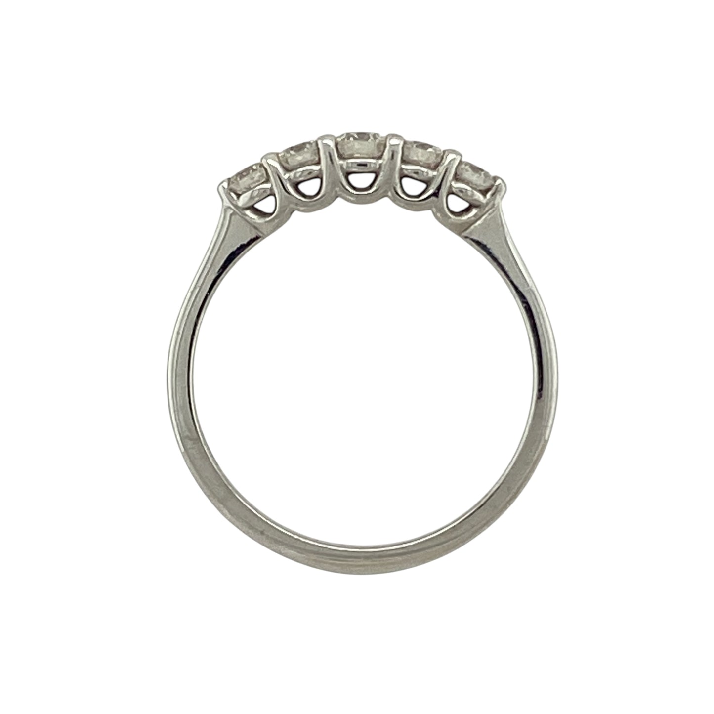 New 18ct White Gold & Diamond Set Five Stone Band Ring