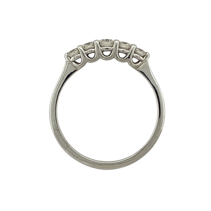 New 18ct White Gold & Diamond Set Five Stone Band Ring