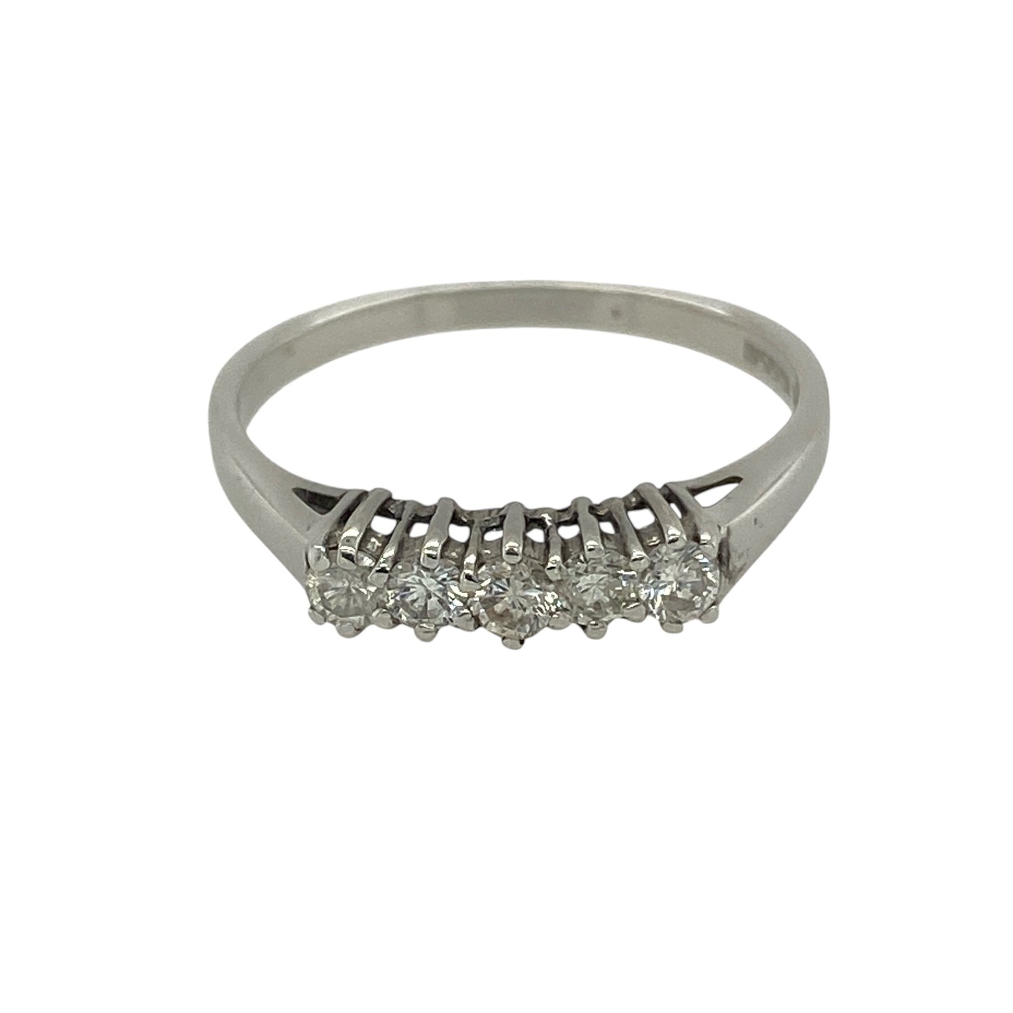 New 9ct White Gold & Diamond Set Five Stone Band Ring