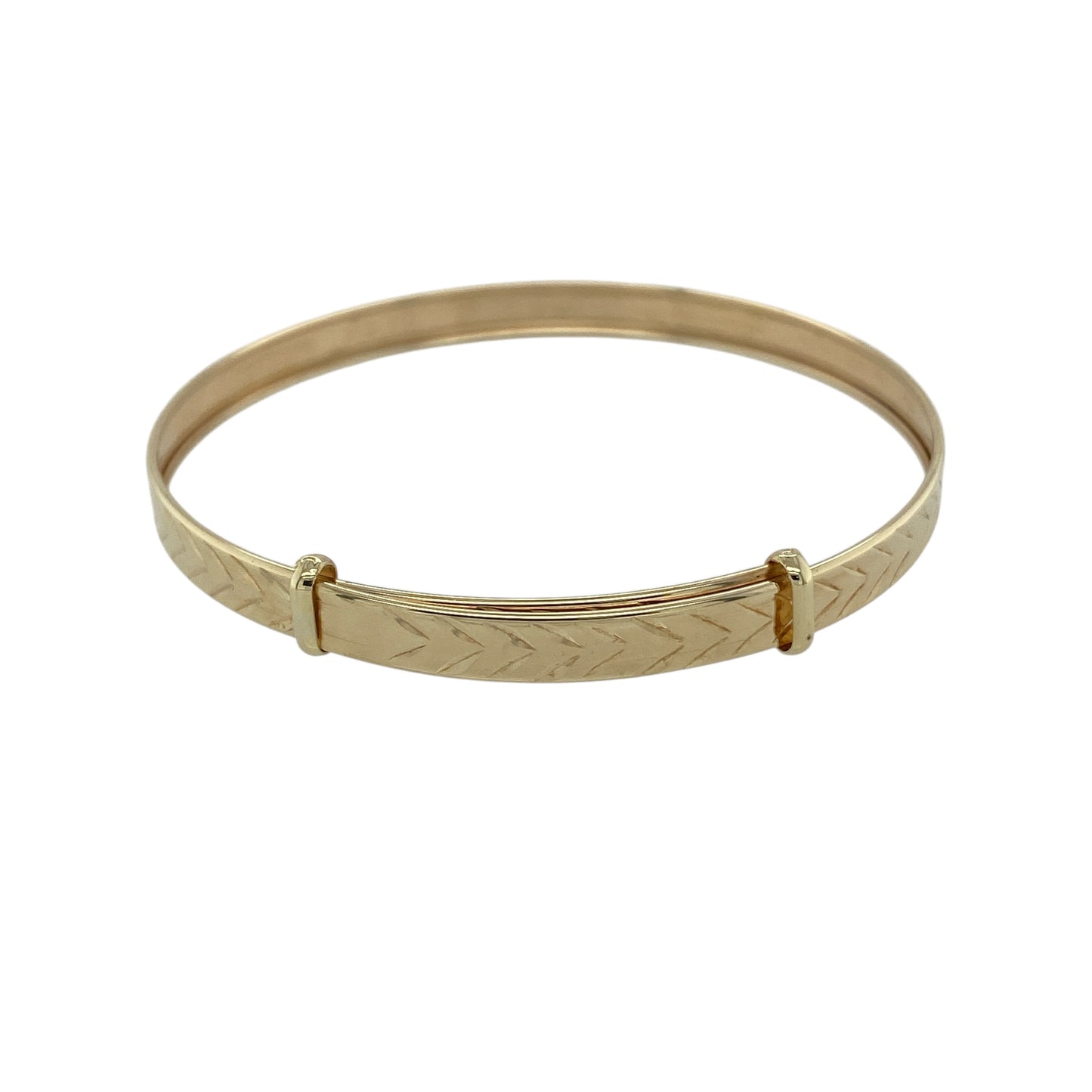 9ct Gold Arrow Patterned Expanding Baby Bangle