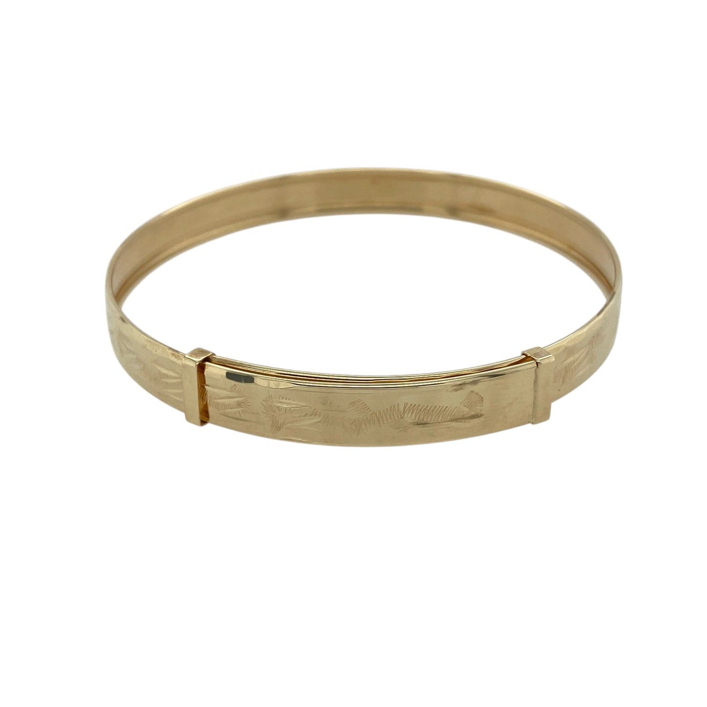 9ct Gold Patterned Expanding Baby Bangle