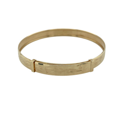 9ct Gold Patterned Expanding Baby Bangle