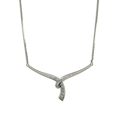 9ct White Gold & Cubic Zirconia Set 17" Necklace