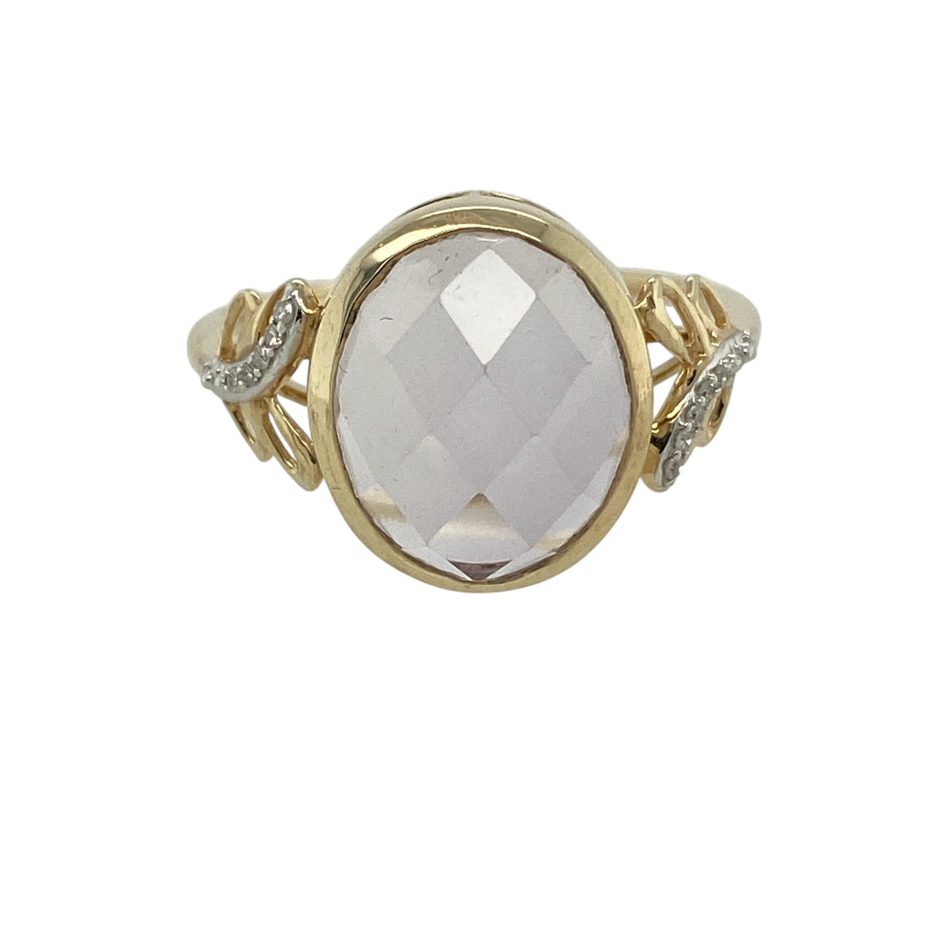 9ct Gold Diamond & Purple Stone Set Ring