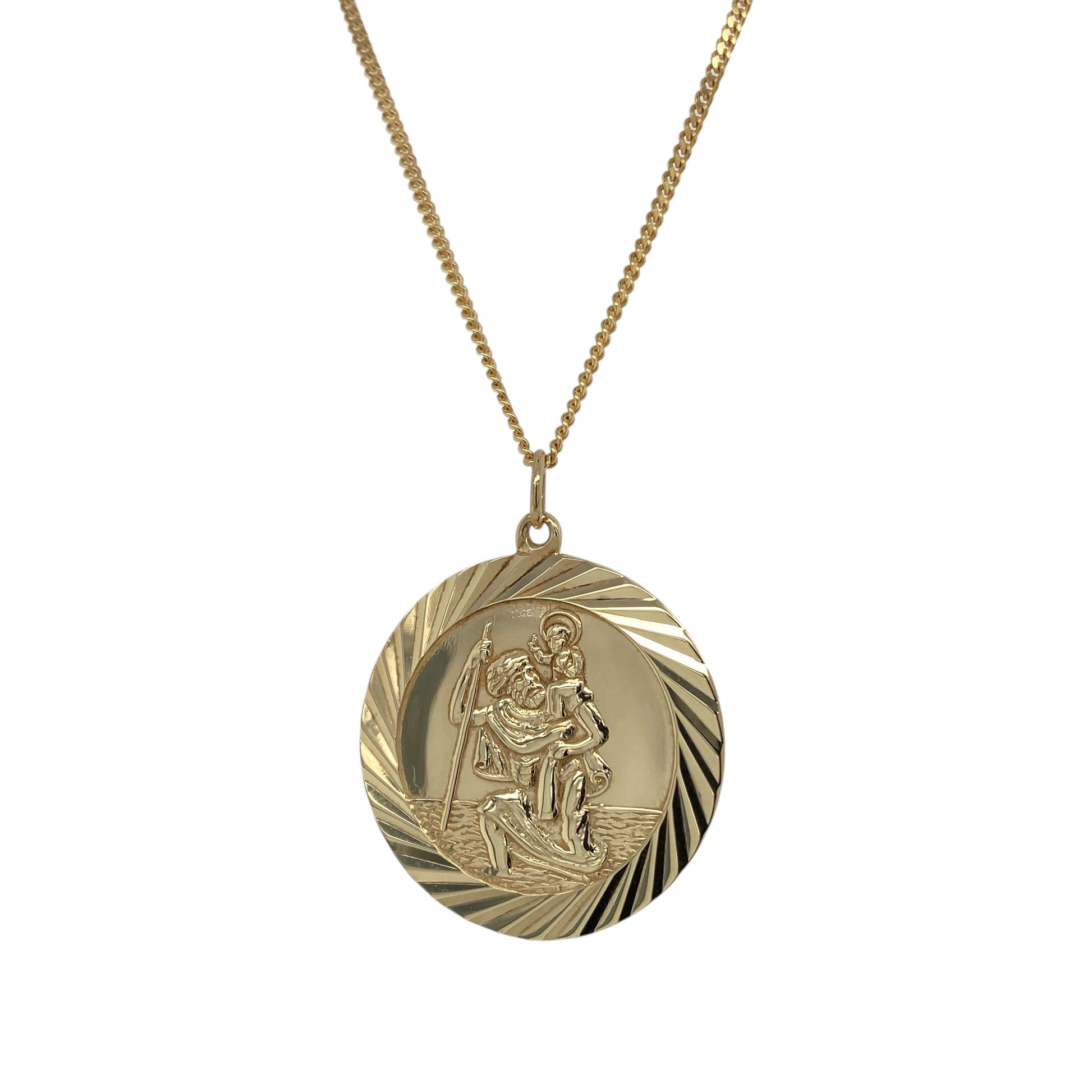9ct Gold St Christopher 16" Necklace