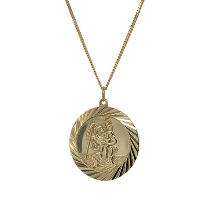 9ct Gold St Christopher 16" Necklace