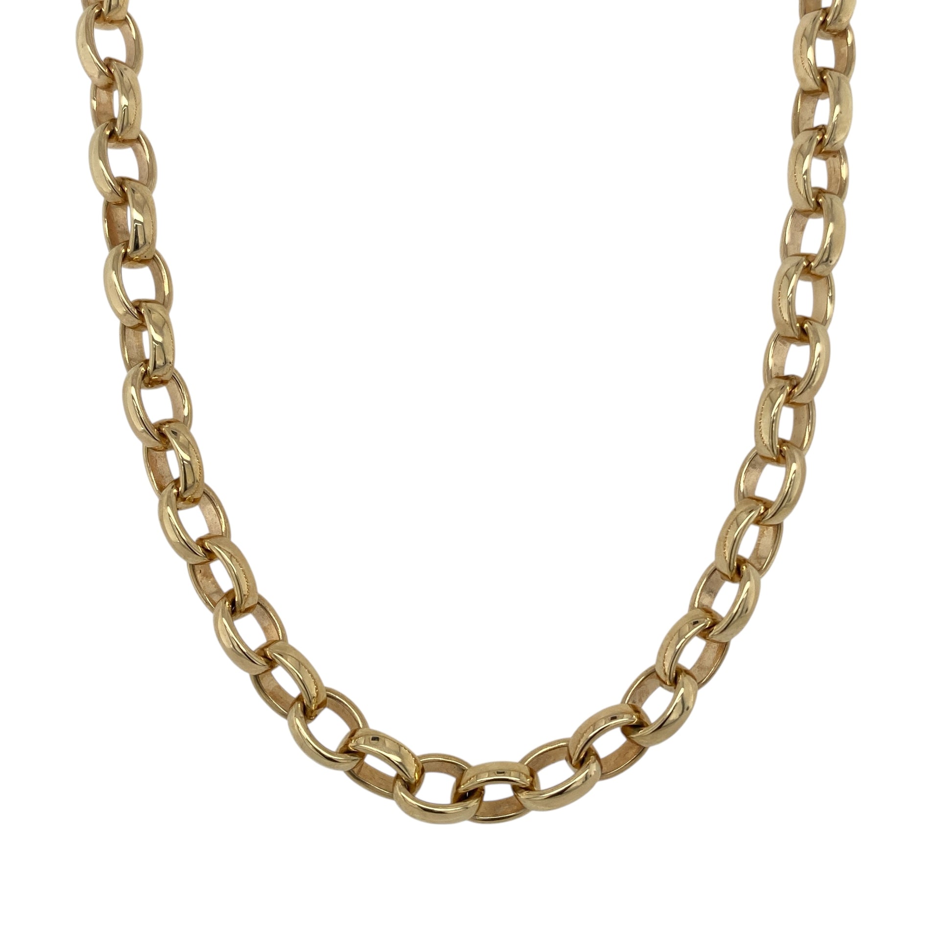 9ct Gold 28" Oval Link Belcher Chain