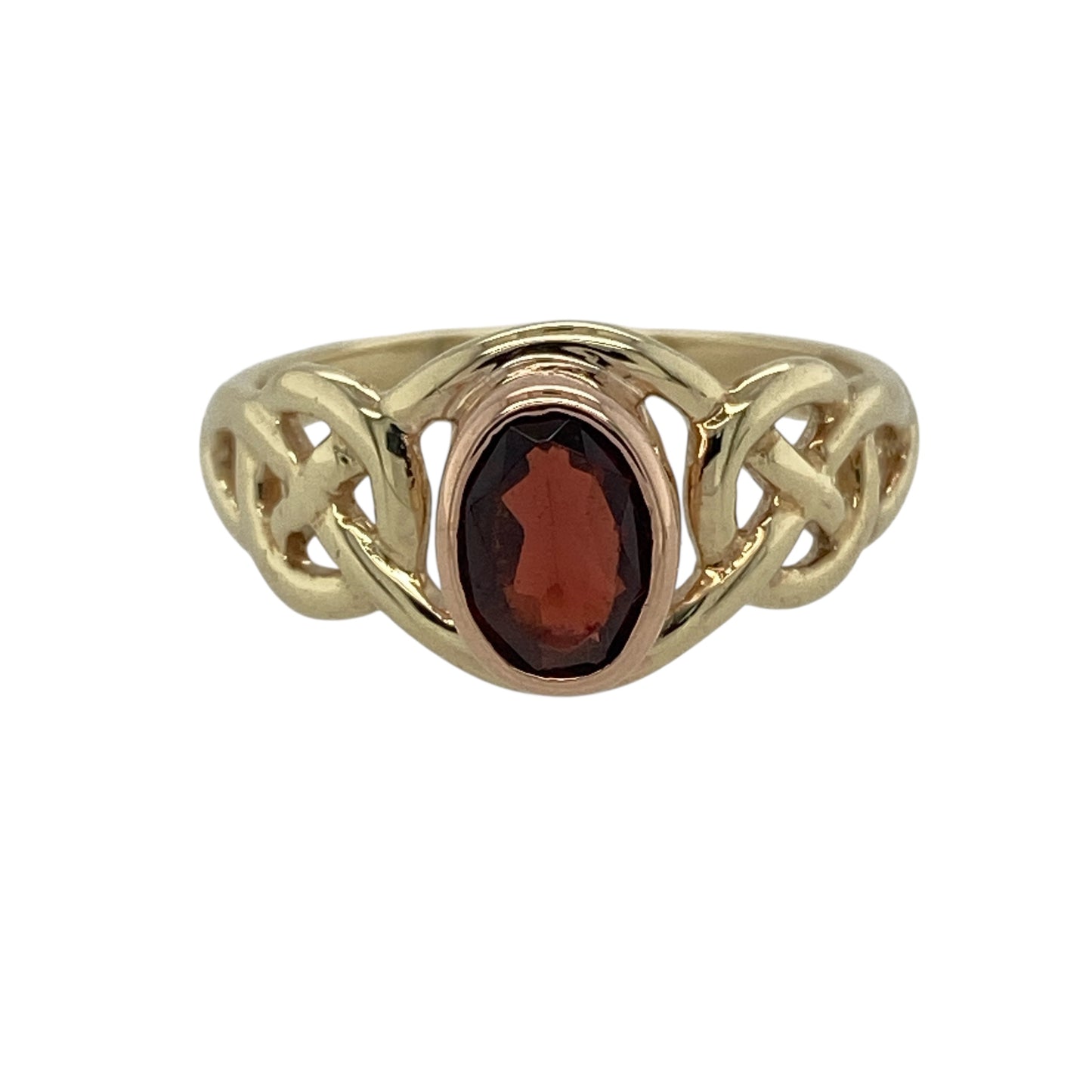 9ct Gold & Garnet Set Clogau Celtic Ring