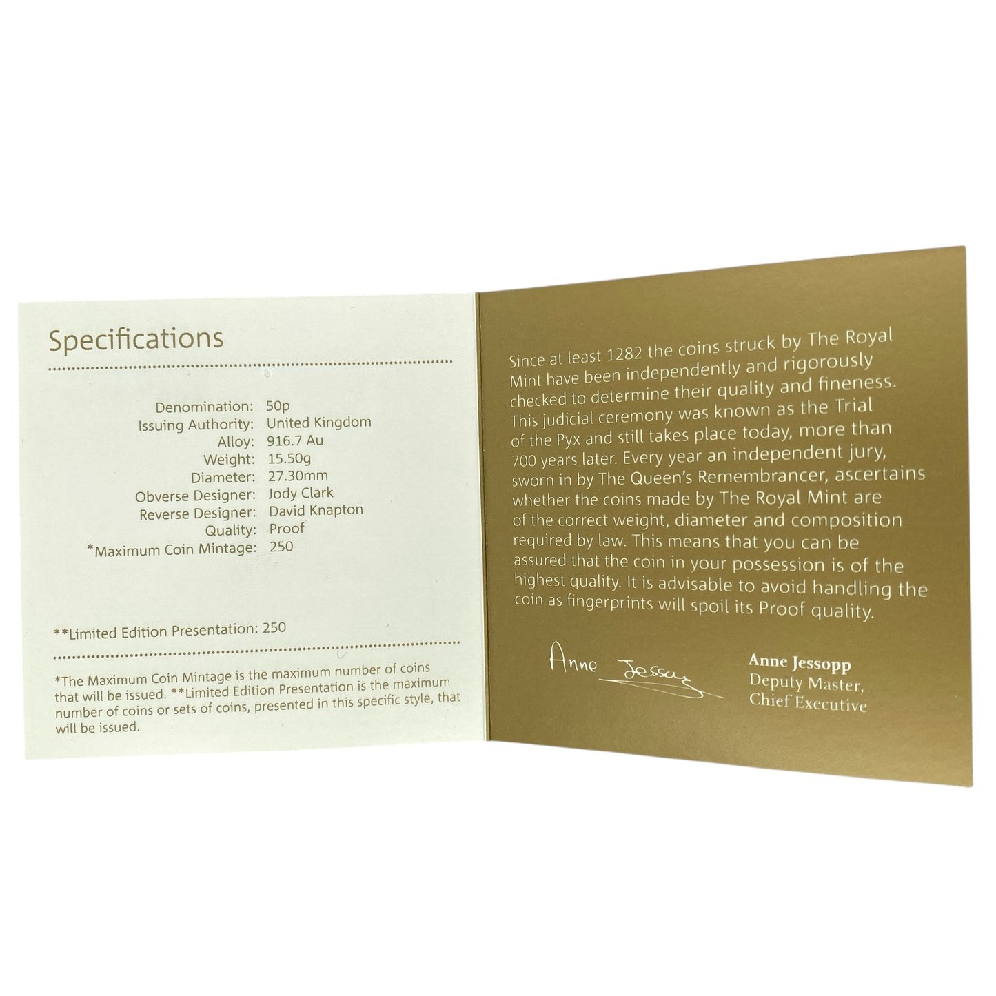 2020 Innovation of Science Rosalind Franklin UK 22ct Gold 50p Gold Proof Coin