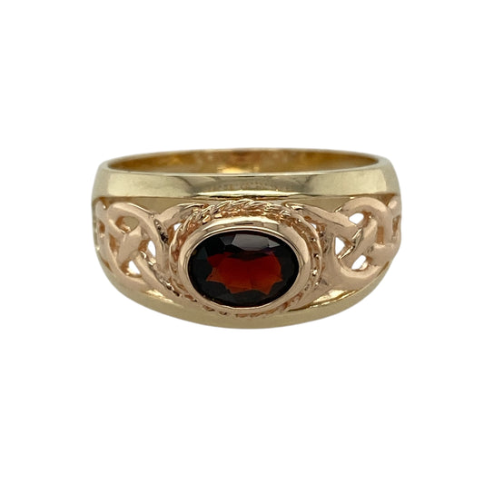 9ct Gold & Garnet Set Clogau Celtic Ring