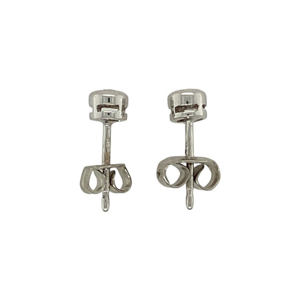 9ct White Gold & Diamond Set Stud Earrings