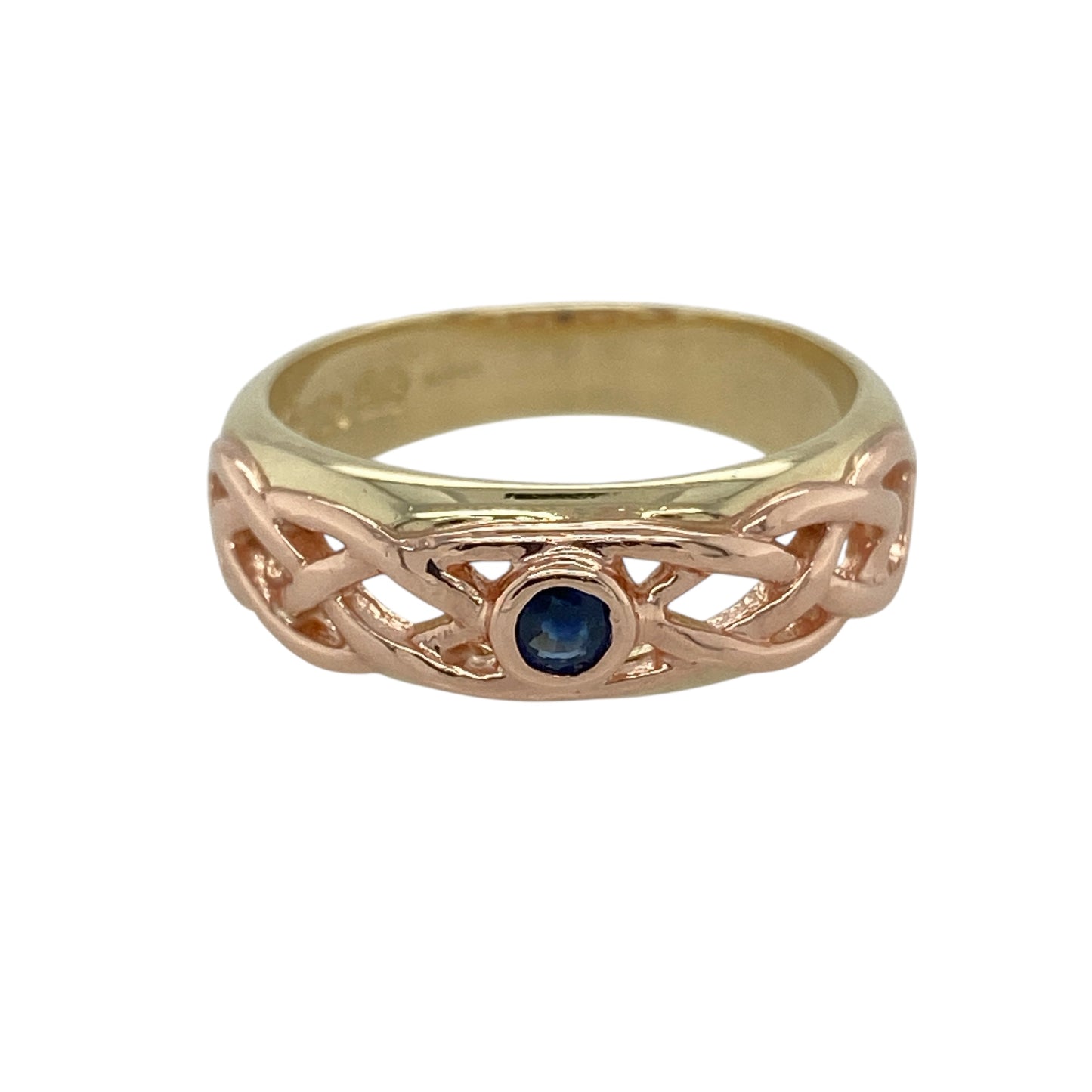9ct Gold & Sapphire Celtic Band Ring