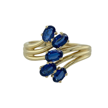 9ct Gold & Sapphire Set Split Band Ring
