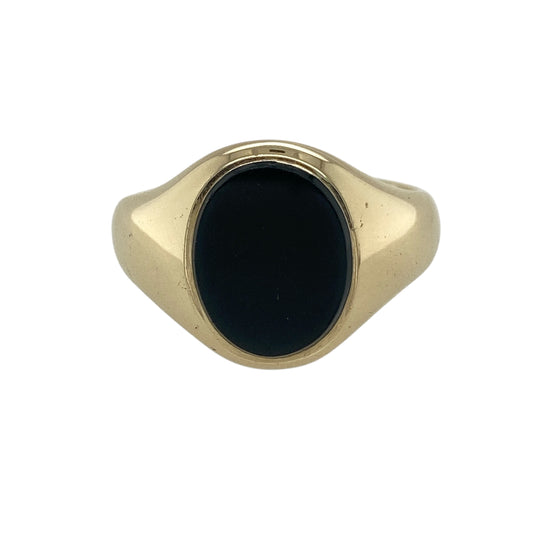 9ct Gold & Onyx Set Oval Signet Ring