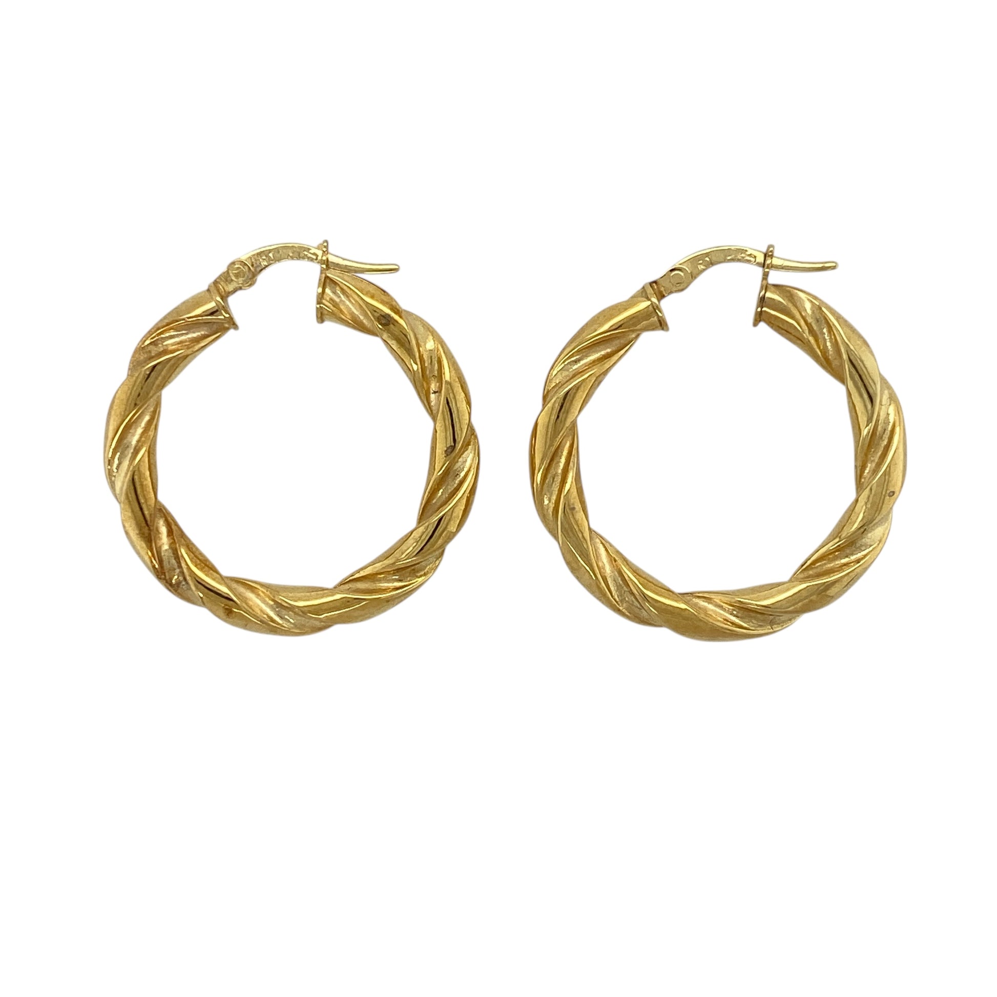 9ct Gold Twisted Hoop Creole Earrings