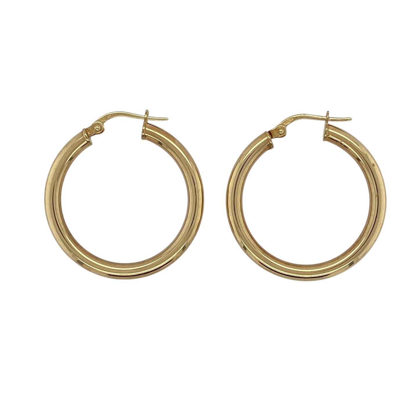 9ct Gold Plain Hoop Creole Earrings