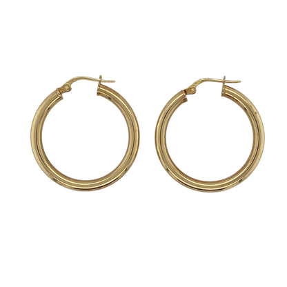 9ct Gold Plain Hoop Creole Earrings