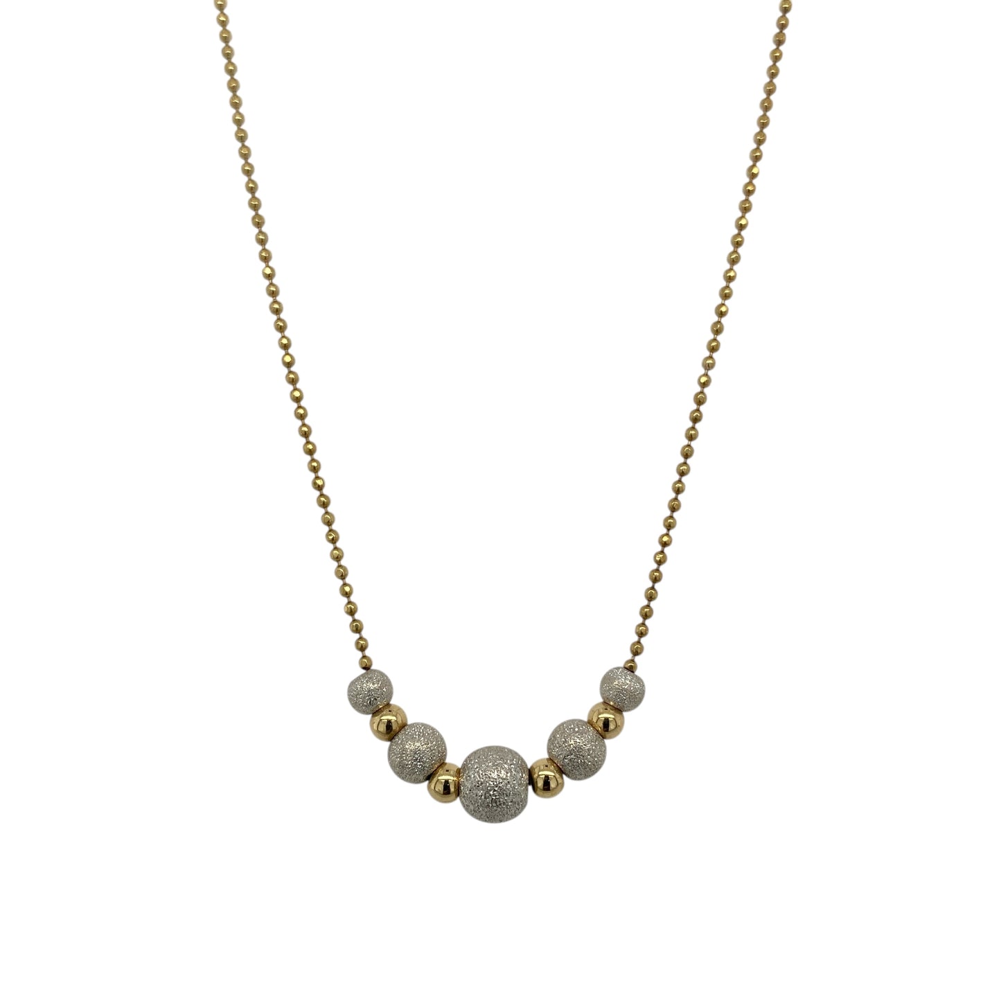 9ct Gold 17" Sparkle Ball Necklace