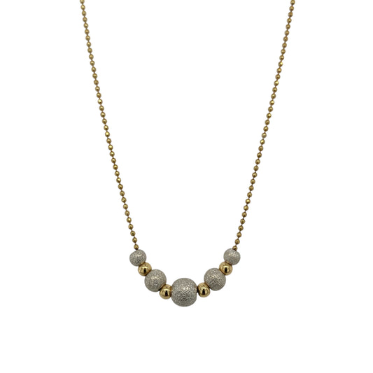 9ct Gold 17" Sparkle Ball Necklace