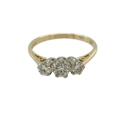 9ct Gold & Diamond Set Trilogy Ring