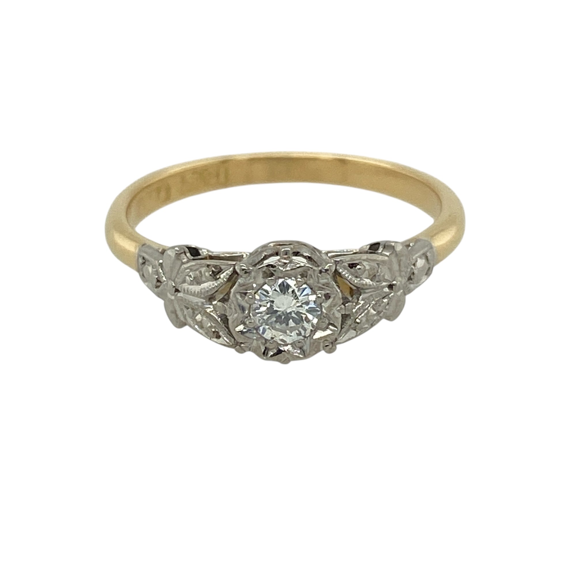 18ct Gold & Platinum Diamond Set Solitaire Ring