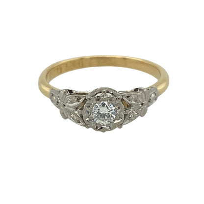18ct Gold & Platinum Diamond Set Solitaire Ring