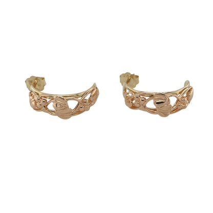 9ct Gold Clogau Tree of Life Half Hoop Stud Earrings