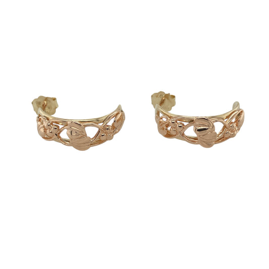 9ct Gold Clogau Tree of Life Half Hoop Stud Earrings