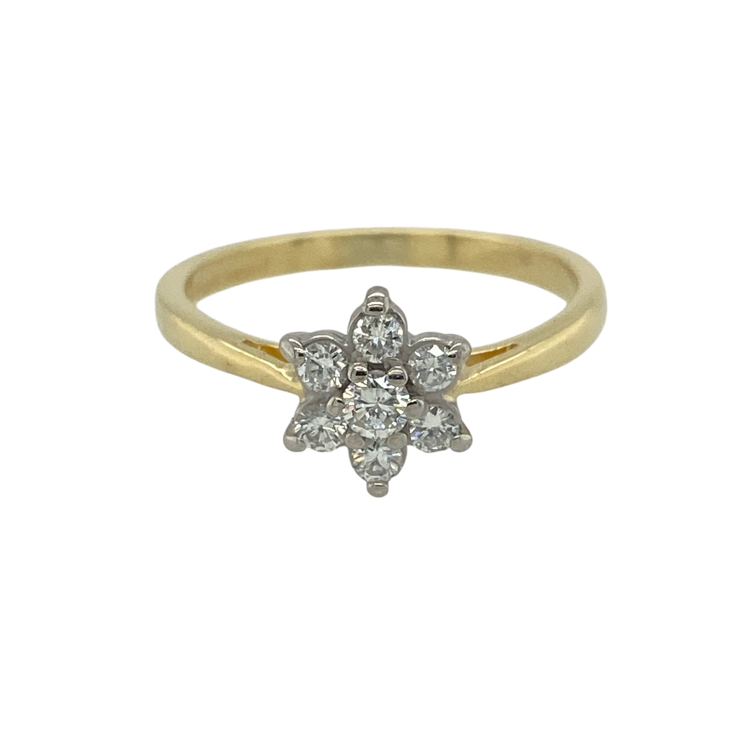 18ct Gold & Diamond Set Flower Cluster Ring