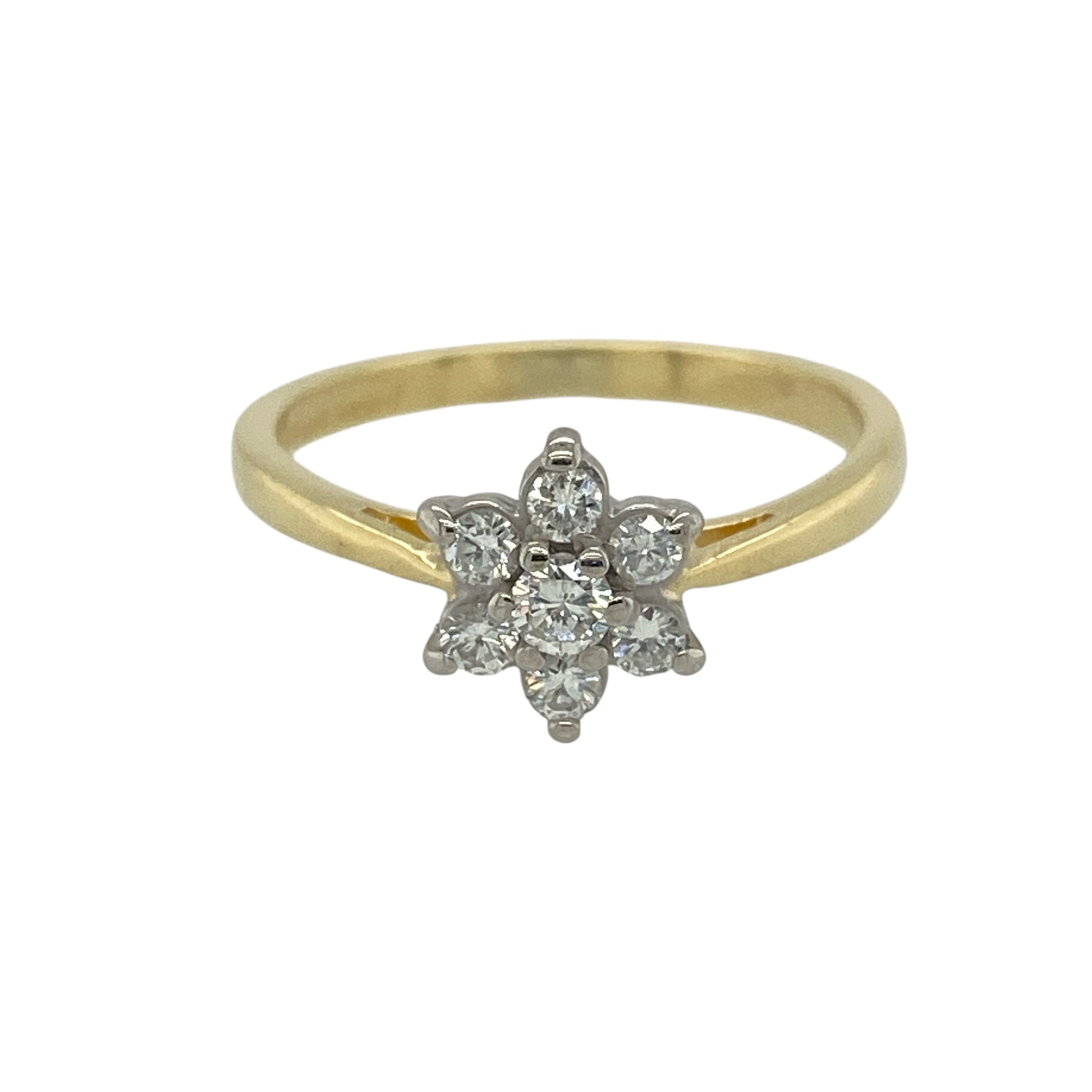 18ct Gold & Diamond Set Flower Cluster Ring