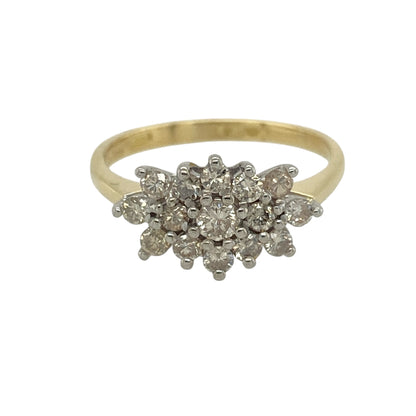 18ct Gold & Diamond Set Cluster Ring