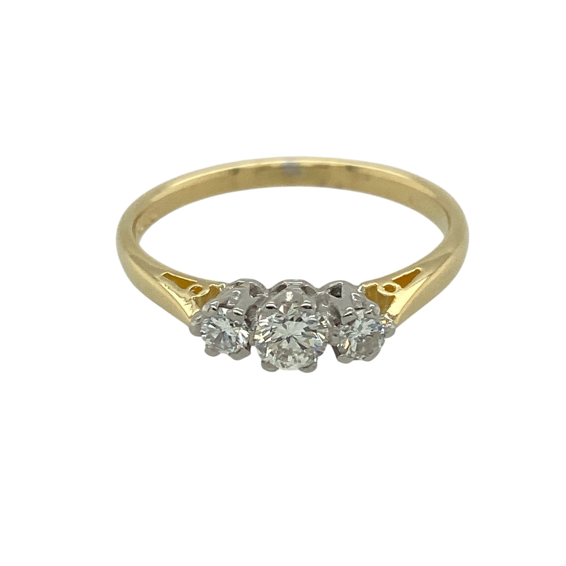 18ct Gold & Diamond Set Trilogy Ring